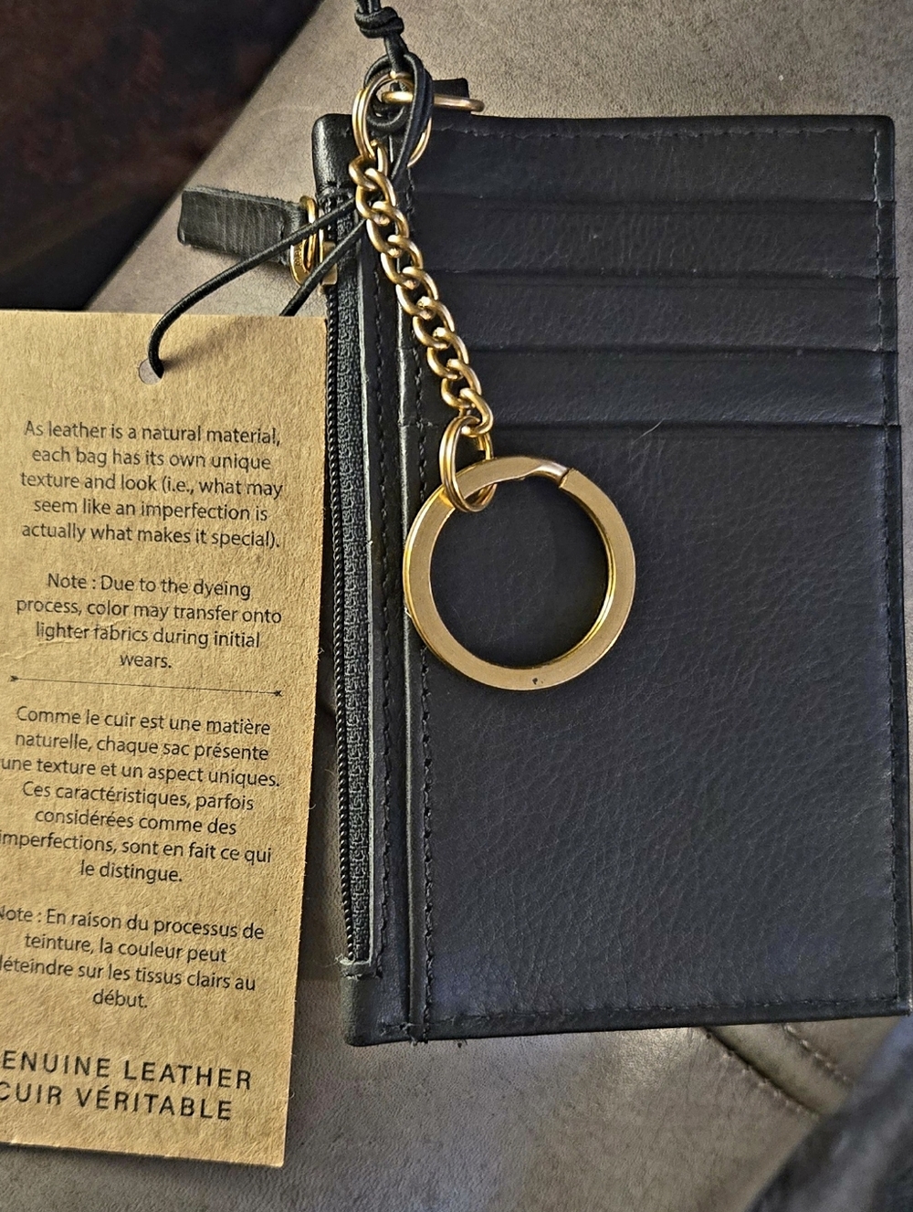 New Margot New York Genuine Leather Kate Card Case Key Ring
